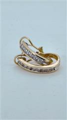 Gold-Diamond Earrings 36 Diamonds 2.16 Carat T.W. 14K Yellow Gold 5.69g